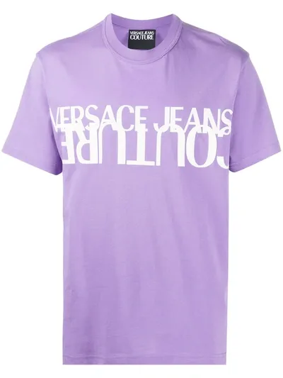 Versace Jeans Couture Logo Print T-shirt In Purple