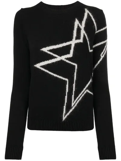 N°21 N° 21 Sweater Star Jacquard Crewneck In Black