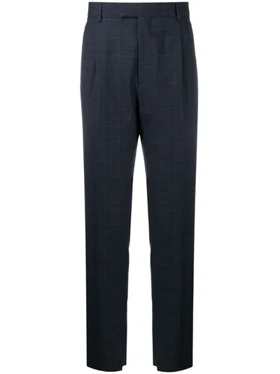 Paul Smith Checked Tailored Trousers In Blue