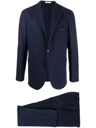 Boglioli Fitted Single-breasted Suit In Blue