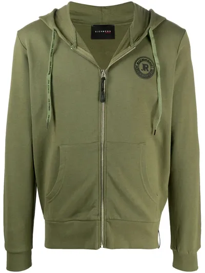 John Richmond Chest Logo Hoodie In Green