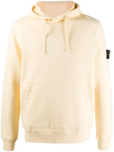 Stone Island Drawstring Hooded Sweatshirt In Yellow