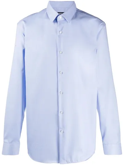 Hugo Boss Plain Button Shirt In Blue