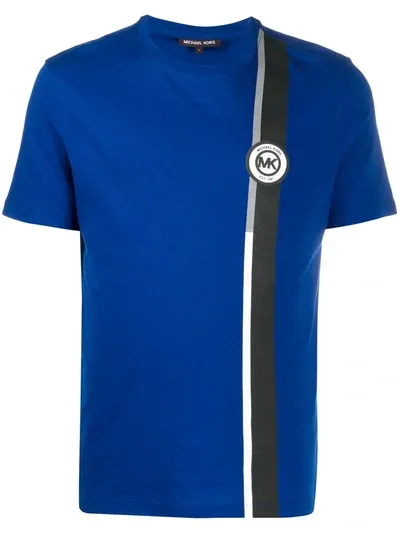 Michael Michael Kors Side Stripe Logo T-shirt In Blue