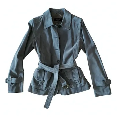 Pre-owned Max Mara Biker Jacket In Grey