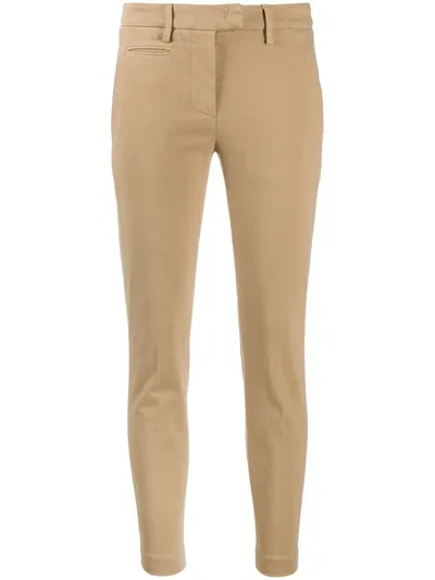 Dondup Slim-fit Cotton Chinos In Neutrals