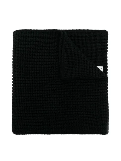 Dondup Kids' Logo-patch Knitted Scarf In Black