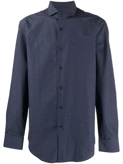 Hugo Boss Polka Dot Classic Shirt In Blue