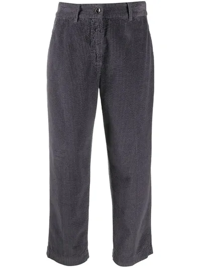 Nine In The Morning Cropped Corduroy Trousers In Grey