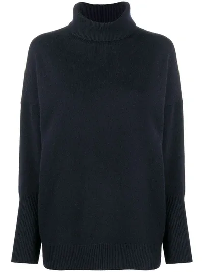 Chinti & Parker High Neck Cashmere Jumper In Blue