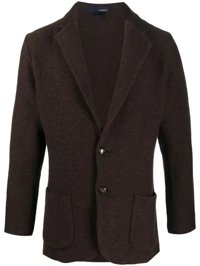 Lardini Knitted Tailored Blazer In Brown