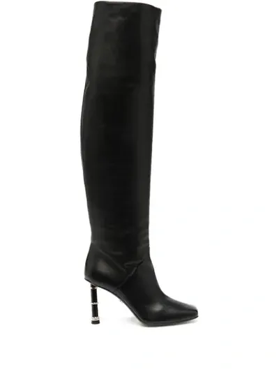 Alevì Janine Square-toe Boots In Black