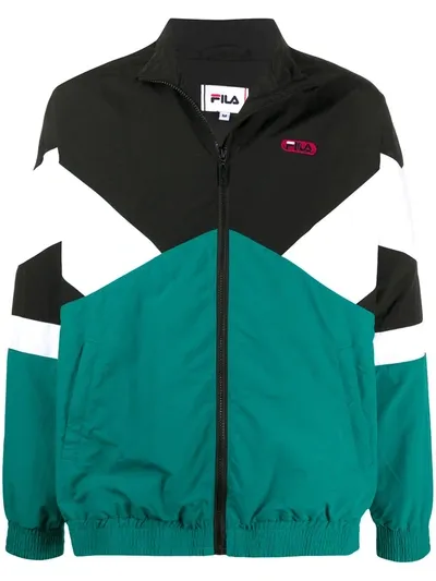 Fila Colour-block Bomber Jacket In Green