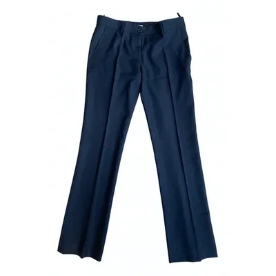 Pre-owned Miu Miu Wool Straight Pants In Black