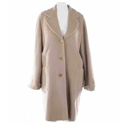 Pre-owned Max Mara Wool Coat In Beige