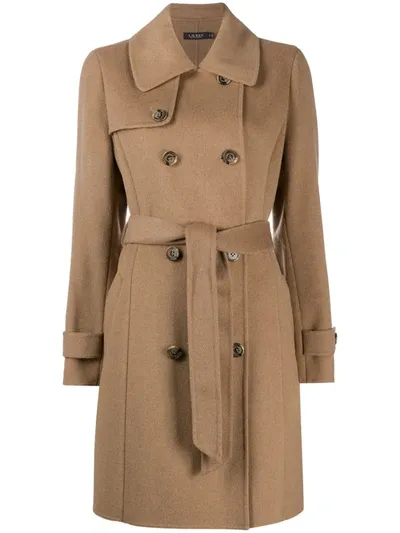 Polo Ralph Lauren Double-breasted Wool Coat In Neutrals