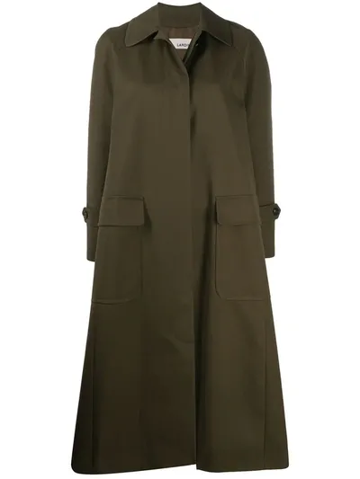 Lardini Oversize Trench Coat In Green