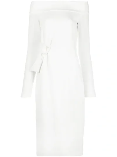 P.a.r.o.s.h Bow-detail Midi Dress In White