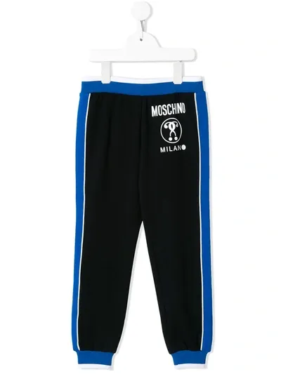 Moschino Kids' Logo-print Track Trousers In Black