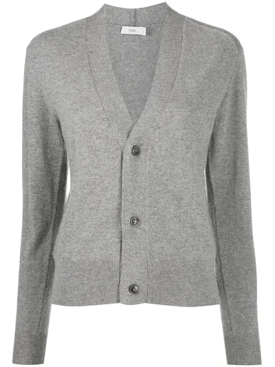 Closed Rib-trimmed Cashmere Cardigan In Grey