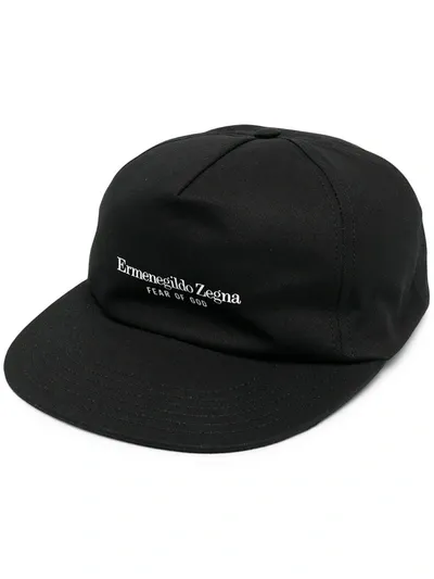 Ermenegildo Zegna Logo Flat Cap In Black