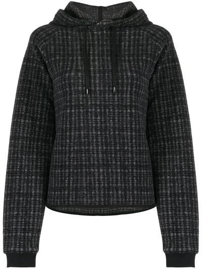 Ymc You Must Create Knitted Check Hoodie In Grey