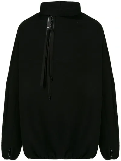 Niløs Brushed Half Zip-up Sweatshirt In Black