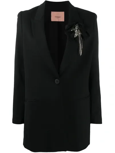 Twinset Star-embellished Jacket In Black