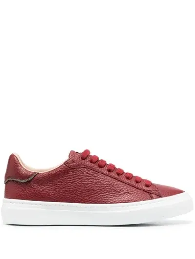 Fabiana Filippi Leather Trainers Red