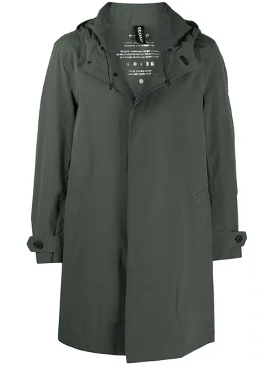 Ecoalf Long-sleeve Rain Coat In Green