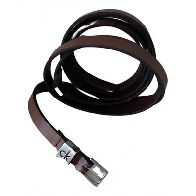 Pre-owned Calvin Klein Leather Belt In Brown