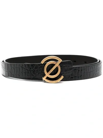 Zanellato Croc-effect Skinny Belt In Black