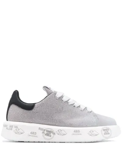 Premiata Belle Sneakers With Swarovsky In Grey