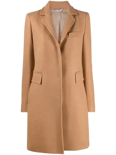 Liu •jo Single Breasted Midi Coat In Neutrals