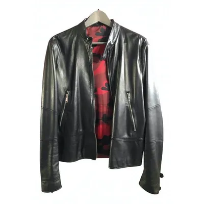 Pre-owned Valentino Leather Jacket In Black