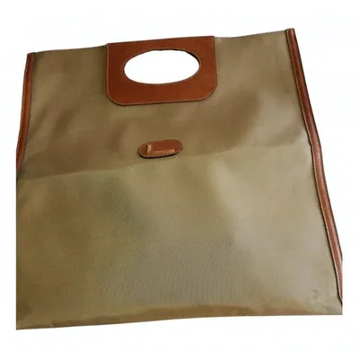 Pre-owned Lancel Cloth Handbag In Camel