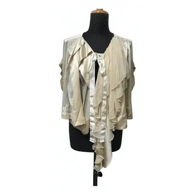 Pre-owned Antonio Marras Silk Short Vest In Ecru