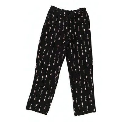 Pre-owned Pinko Straight Pants In Black