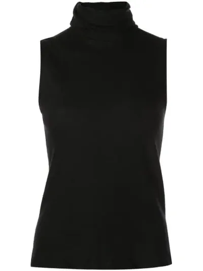 The Row Clovis Sleeveless Cashmere Turtleneck Sweater In Black