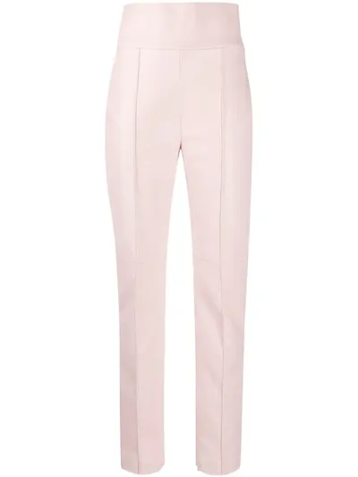 Alexandre Vauthier Slim-fit Leather Trousers In Pink