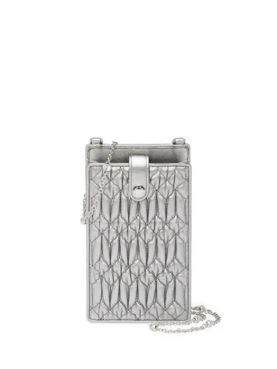 Miu Miu Mini Matelassé Bag In Silver