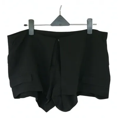 Pre-owned Dion Lee Silk Mini Short In Black