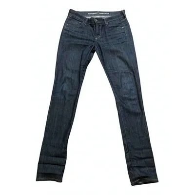 Pre-owned Citizens Of Humanity Straight Jeans In Blue