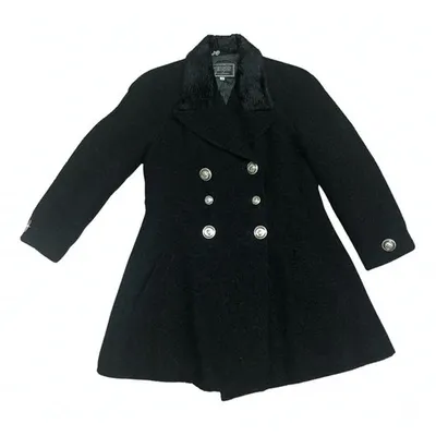 Pre-owned Versus Wool Coat In Black