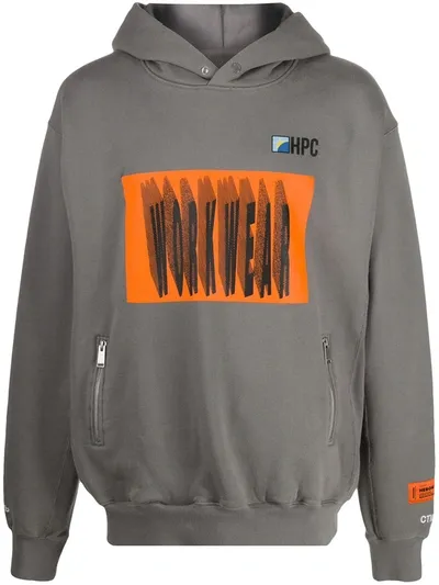 Heron Preston Workwear Print Hoodie In Grey