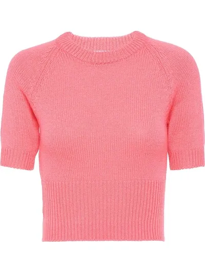 Prada Cashmere Knitted Top In Pink