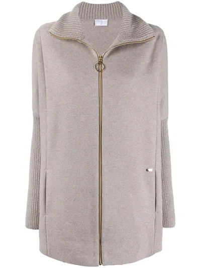 Fedeli Zip-up Cashmere Cardigan In Neutrals