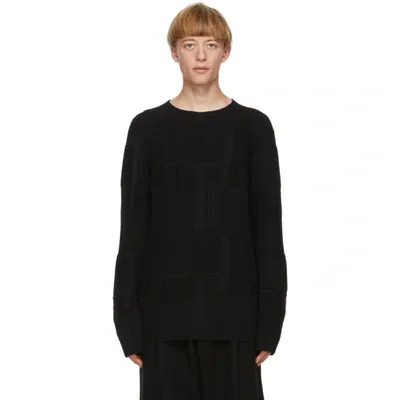 Comme Des Garçons Homme Deux Comme Des Garcons Homme Plus Black Patterned Worsted Yarn Sweater In 1 Black