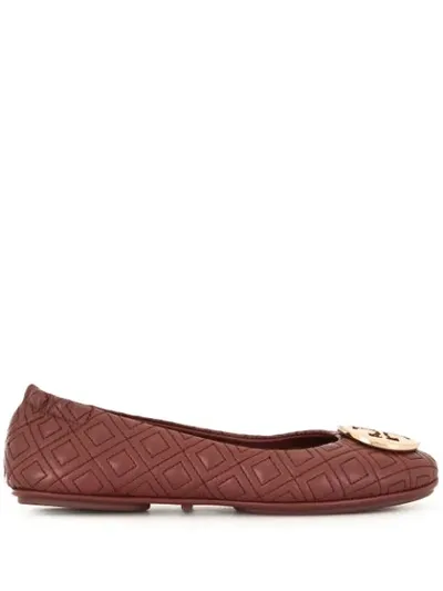 Tory Burch Minnie Quilted Ballerinas In Red