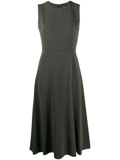 Theory Sleeveless Midi Dress In Green